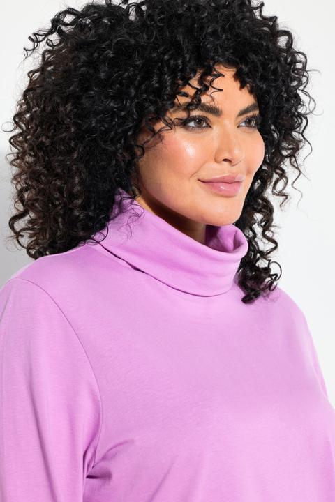 Image du produit Ulla Popken T-shirt coupe Slim Fit, manches longues et col roulé (62)