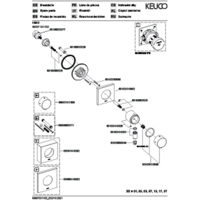 Thumbnail - Keuco, Badarmatur, Umstellventil IXMO UP f 2 Verbr Rosette eckig vc
