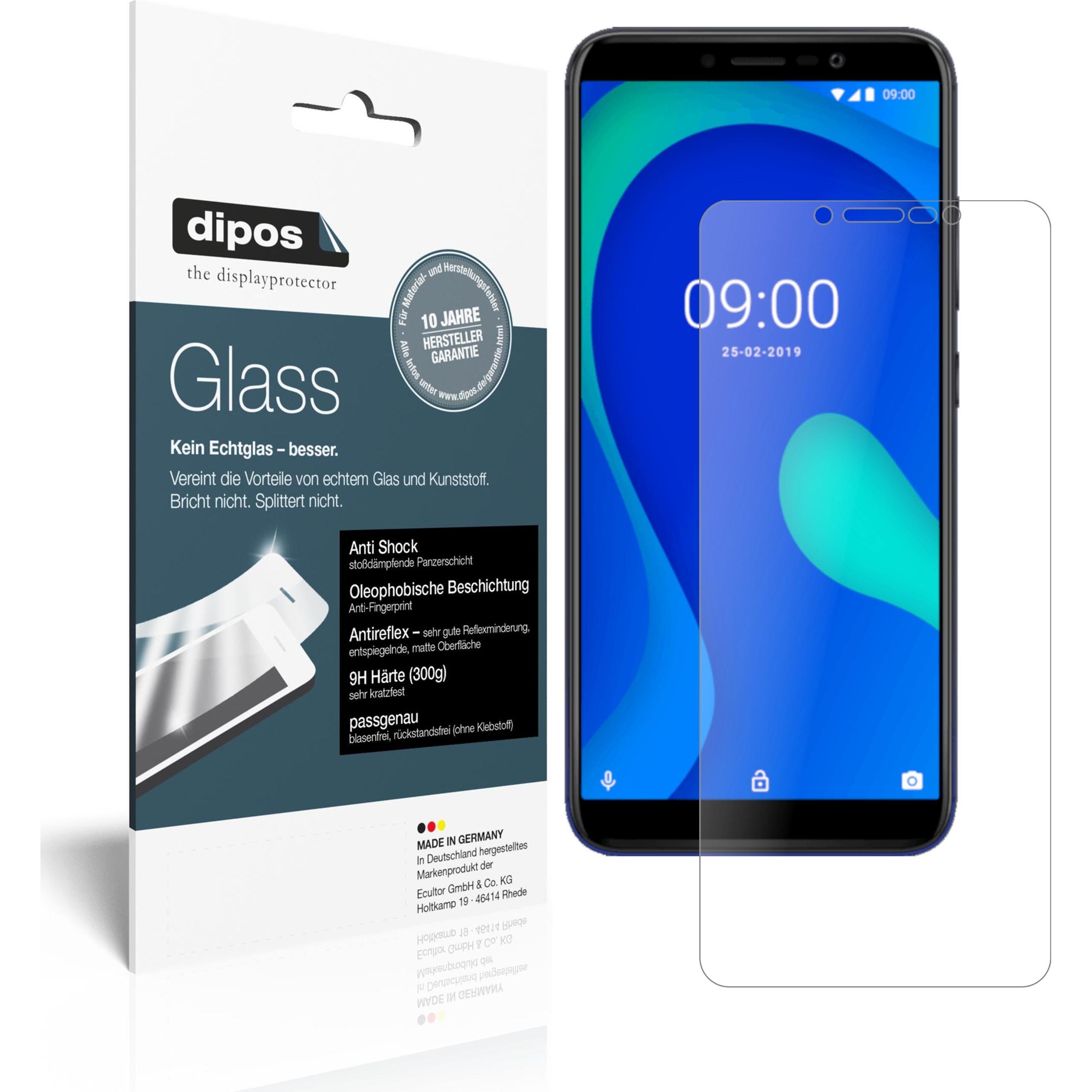 Dipos Displayschutz Anti-Shock (2 Stück, Wiko Y80), Smartphone Schutzfolie, Transparent