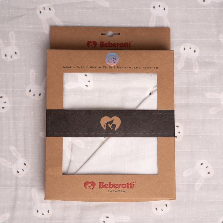 Actual product image Beberotti 4 Layered Double sided Organic Muslin Blanket (90 x 75 cm)