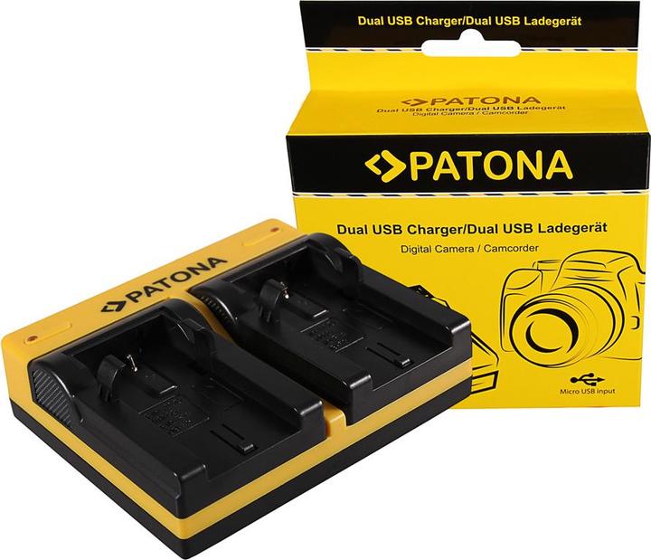 Patona Dubbele oplader voor Kodak Klic-8000 DB-50 Easyshare Z1012 IS Z1085 IS Z1485 IS Z612 incl. Micro (Batterijlader voor camera)
