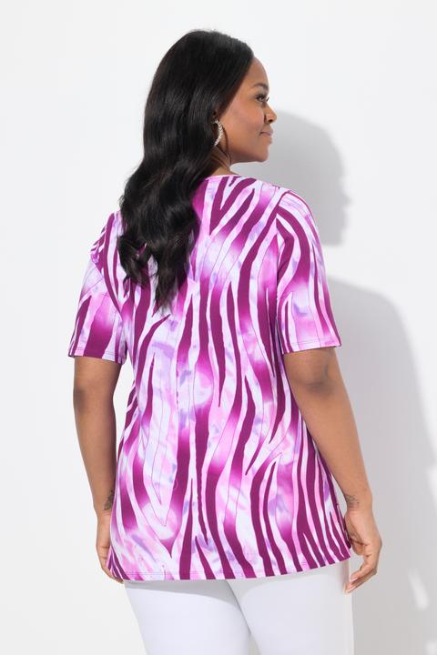 Produktbild Ulla Popken T-Shirt, Zebra-Design, A-Linie, Rundhals, Halbarm (42, 44)
