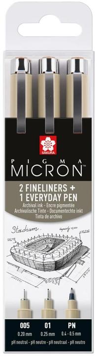 Actual product image Sakura Fineliner Pigma Micron Urban 3 pieces (Black, 3 x)