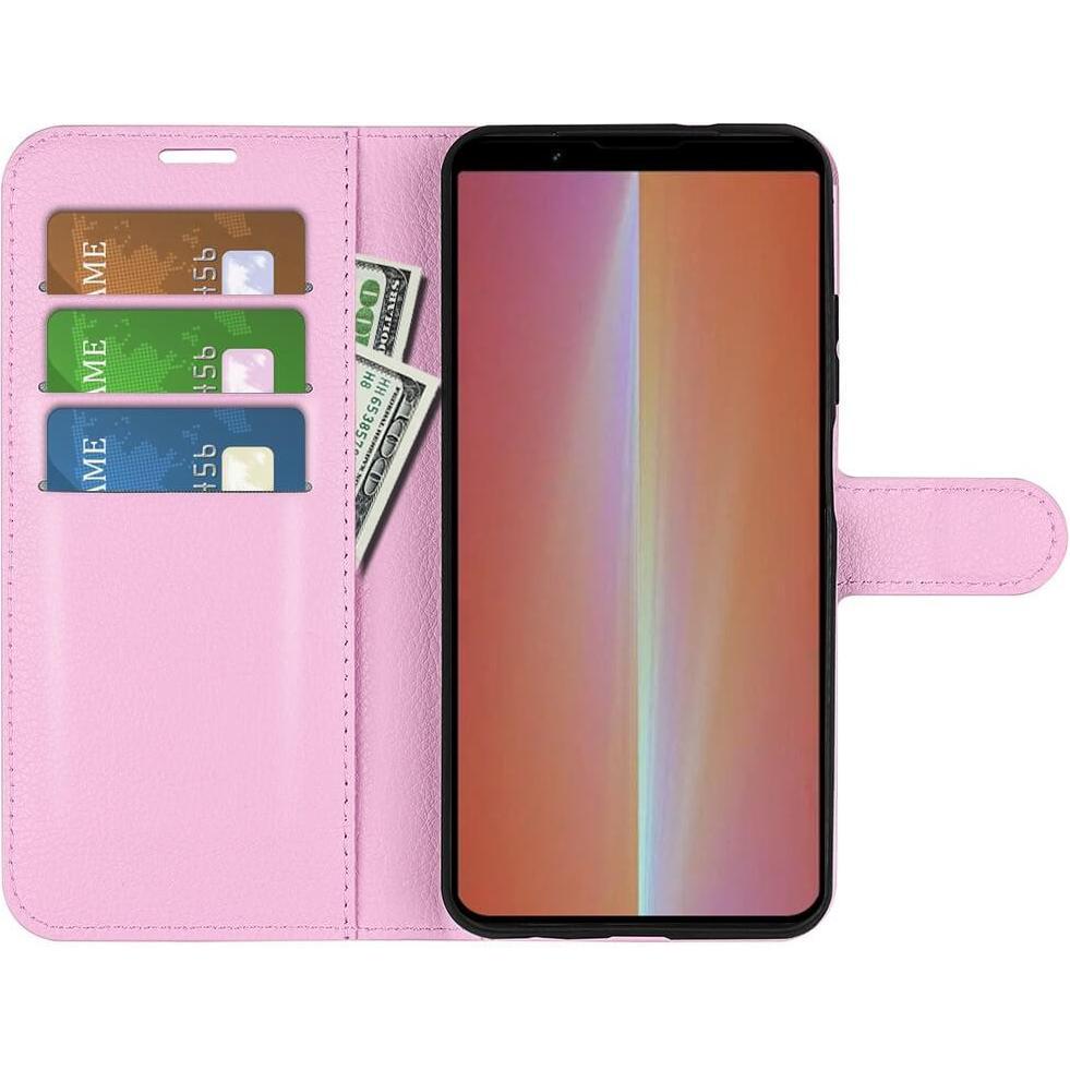 Thumbnail - Cover-Discount Sony Xperia 5 V - Leder Etui Hülle rosa (Sony Xperia 5 V), Smartphone Hülle, Rosa