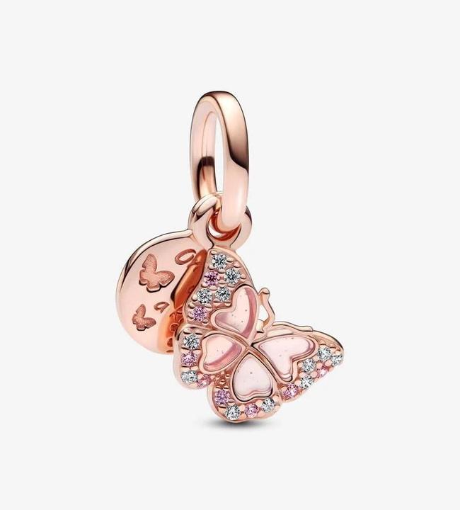 Image du produit Pandora Papillon & slogan (Métal doré à l'or rose)