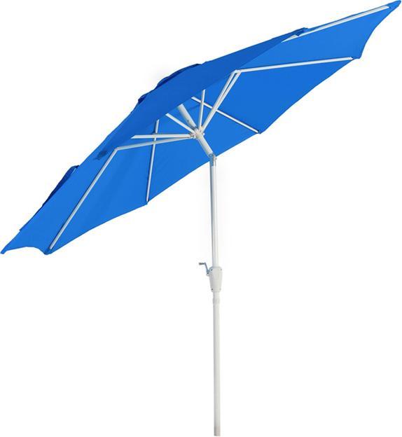Produktbild Swisshandel24 Sonnenschirm, Gartenschirm, Ø 2,7m neigbar Polyester/Alu 5kg - blau (2.70 m)
