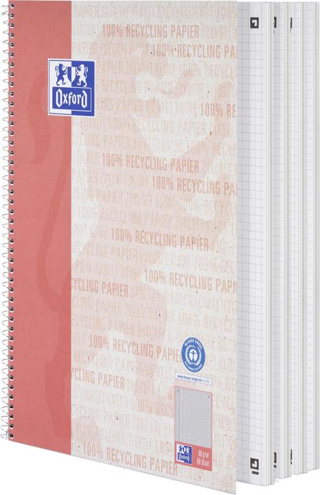 Produktbild Oxford RECYCLING - Collegeblock kariert (A4, Kariert, Weicher Einband)