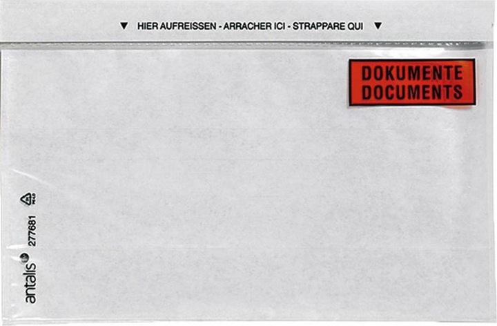 Immagine prodotto Antalis Busta per documenti C6/5 con stampa, 1000 pezzi, trasparente (C5/6)