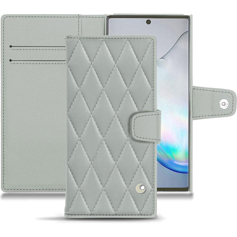 Noreve Lederschutzhülle Wallet (Samsung Galaxy Note 10+), Smartphone Hülle, Grau