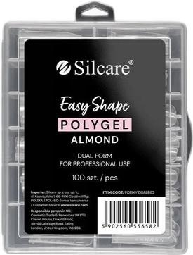 Silcare Dual Mould For Acrylic Gel Clear Almond 100Pcs.