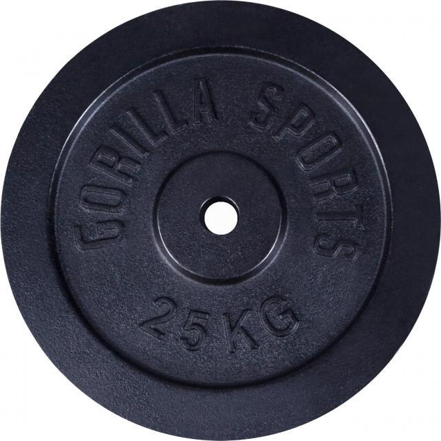 Actual product image Gorilla Sports Cast Iron Weight Plate Black 1,25-15 KG (1 x 25 kg)