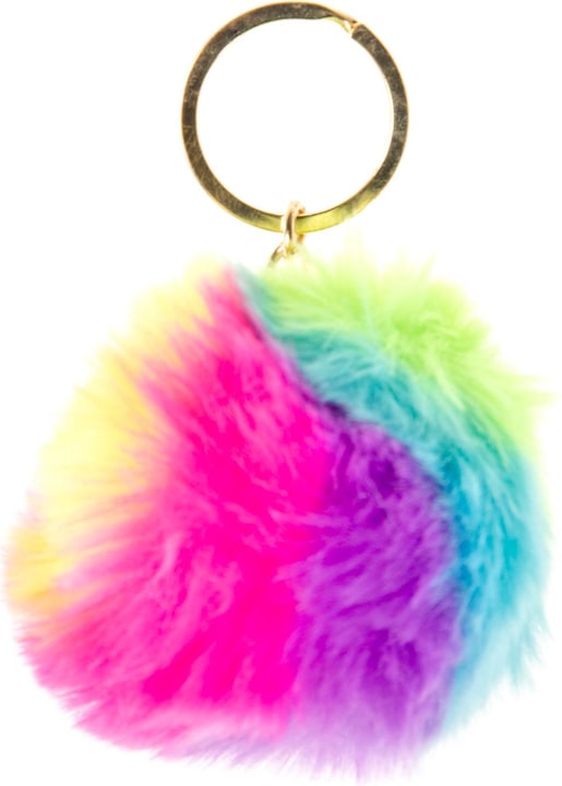 Actual product image LG-Imports Fluffy key ring Rainbow Ball, 12pcs.