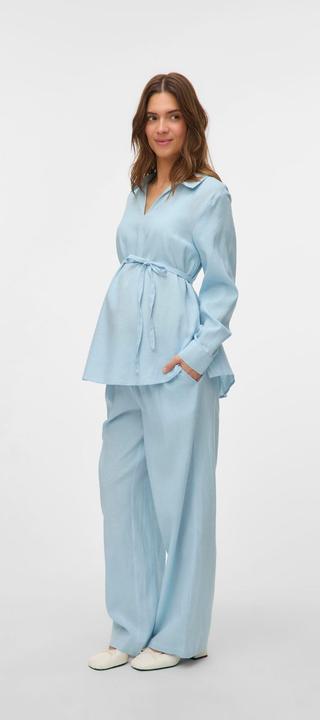 Produktbild Mamalicious Normal geschnitten V-Ausschnitt Ärmelbündchen mit Knopf Schmale Ärmel Top Bluse (M)