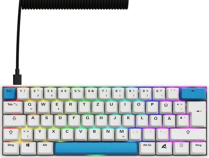 Actual product image Sharkoon SGK50 S4 Gen2 PBT wh Gateron GPRO yellow DE (DE, Cable)