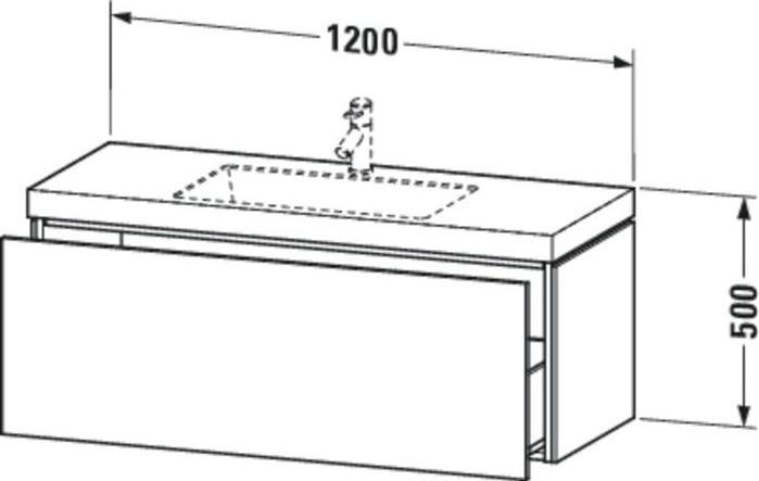 Image du produit Duravit Meuble sous-lavabo L-CUBE avec lavabo Vero Air 500x1200x480mm o HL lin