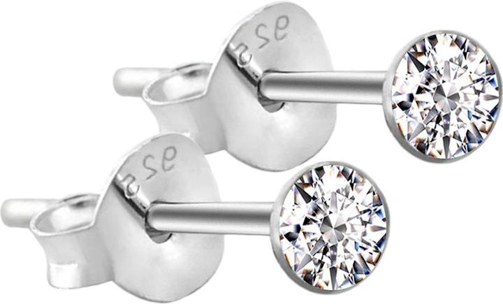 Immagine prodotto Star Piercing Orecchini tondi in argento 925 con cristalli d'argento (senza ottone, Argento 925)