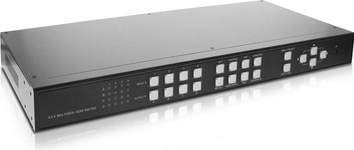 Actual product image InLine 4×4 Multi-View HDMI Matrix Switch