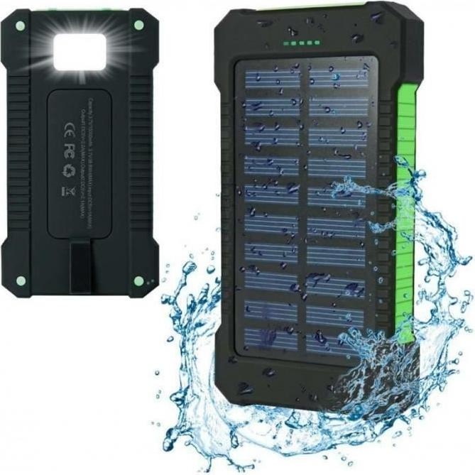Produktbild PhoneLook Externe Batterie Solar Power Bank mit LED Lampe 20'000 mAh und Solar Panel