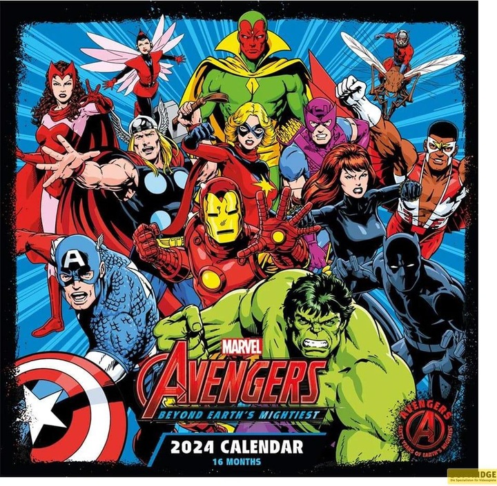 Image du produit Pyramid Marvel calendrier 2024 Avengers (30 x 30 cm, Anglais)