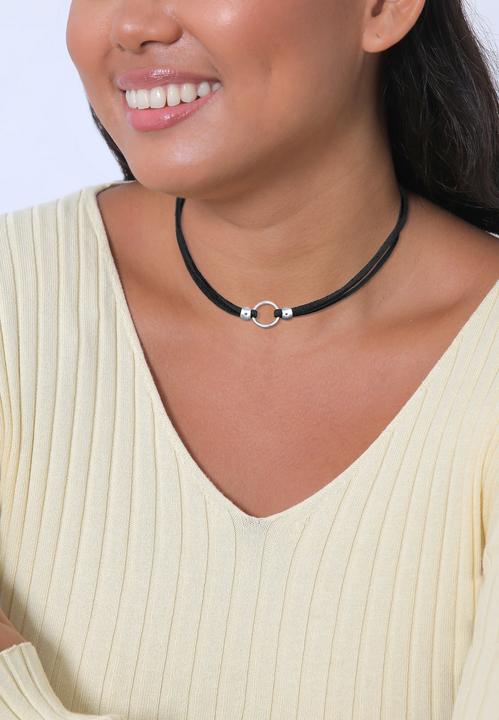 Image du produit Elli Choker, cercle, cuir (Similicuir, Argent sterling 925, Pas de pierre, 32 cm)