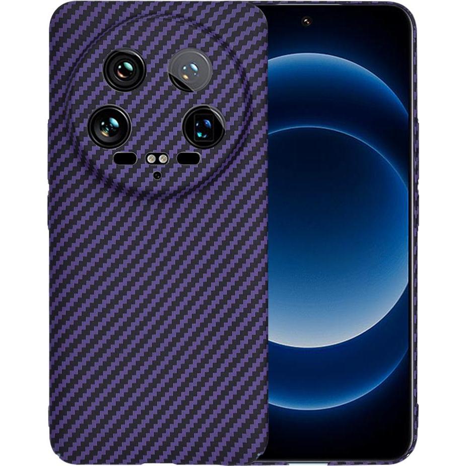 Techsuit - Carbonite FiberShell - Xiaomi 14 Ultra - Purple (Xiaomi 14 Ultra), Cover smartphone, Viola