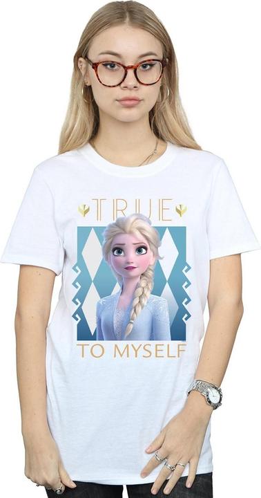 Actual product image Disney Womens/Ladies Frozen 2 Elsa True To Myself Cotton Boyfriend T-Shirt (XL)