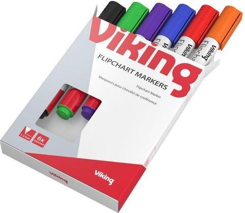 Niceday Flipchart marker 1-3mm assorted round tip (6x)