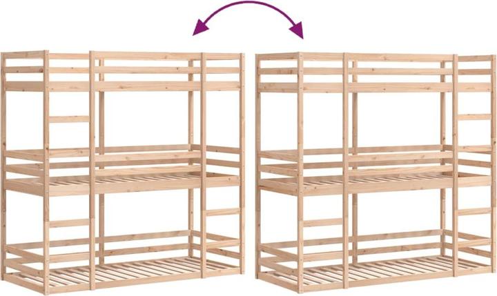 Immagine prodotto vidaXL Letto a castello triplo (90 x 190 cm)