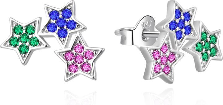 Immagine prodotto Agato - Silver star earrings with colored zircons AGT-E166PC (Argento)