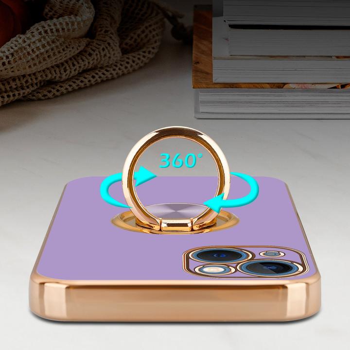 Actual product image Cadorabo Case for Apple iPhone 13 MINI in TPU with camera protection and ring LM089 Style (Apple iPhone 13 mini)