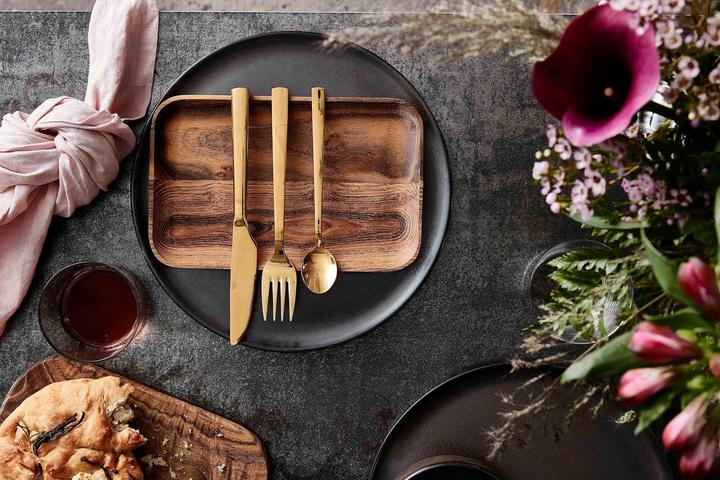 Produktbild RAW Cutlery set Stainless Steel Dishwasher safe - Gold - 48 pcs (48 Stück, Besteck Set)