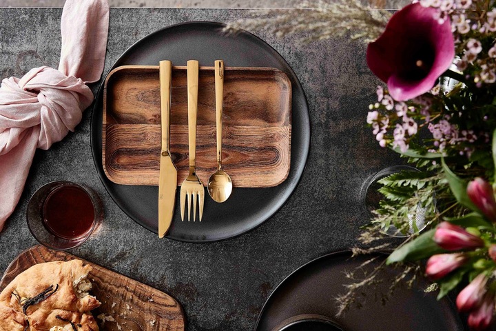 Produktbild RAW Cutlery set Stainless Steel Dishwasher safe - Gold - 48 pcs (48 Stück, Besteck Set)
