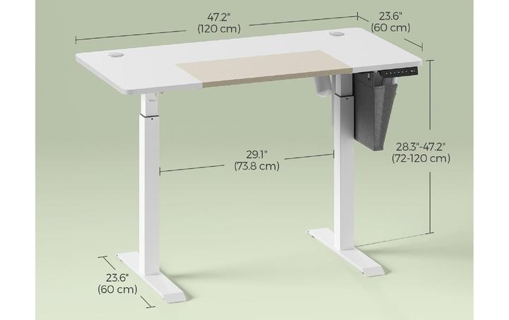 Image du produit Songmics Piètement de table avec plateau 120 x 60 cm, réglable en hauteur (120 x 60 x 120 cm)