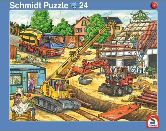Schmidt Spiele Schmidt 2 Puzzle cadre 16/24T ordures/chantier (16 pièces)