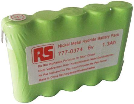 Produktbild RS PRO NiMH AA x 5 1300mAh 6V Pack (AA, 1300 mAh)