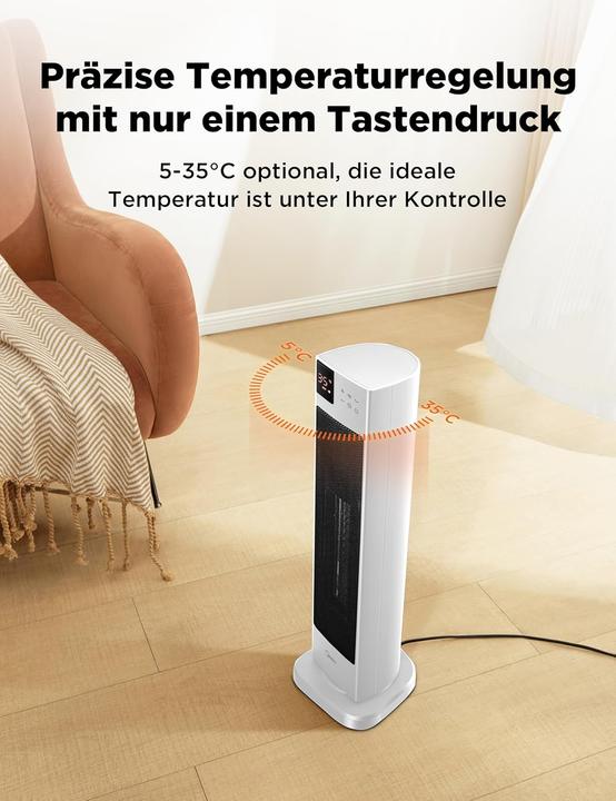 Produktbild Midea Energiesparender PTC-Keramik-Heizlüfter mit Fernbedienung (2000 W)