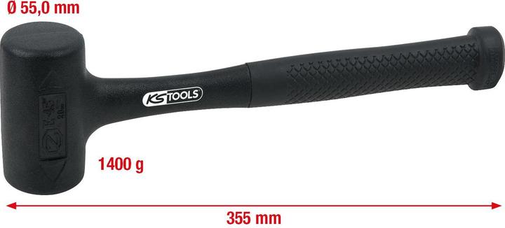 Actual product image KS Tools Hammer soft non-retractable 1270g (1450 g)