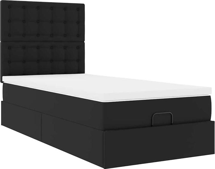 Image du produit VidaXL Lit Ottoman avec matelas Noir 100x200 cm Similicuir (100 x 200 cm)