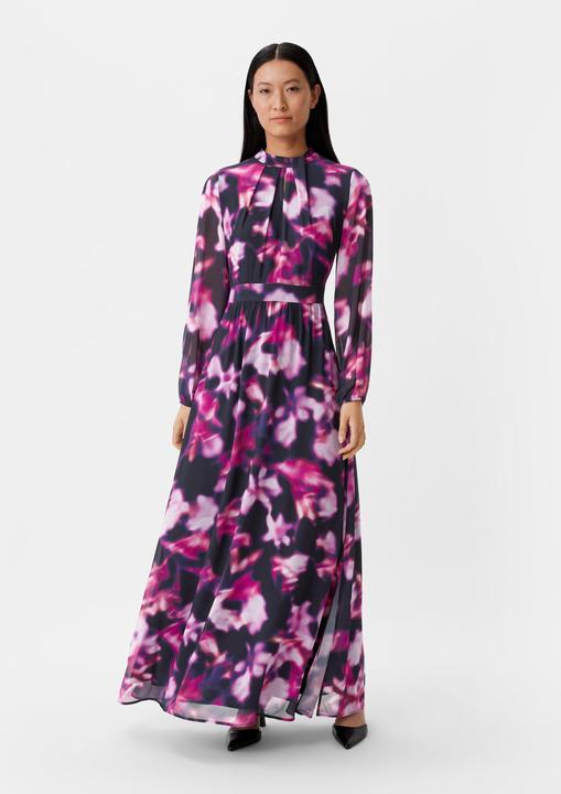 Produktbild Comma Kleid Gemustertes Chiffonkleid mit Drapierung (34)