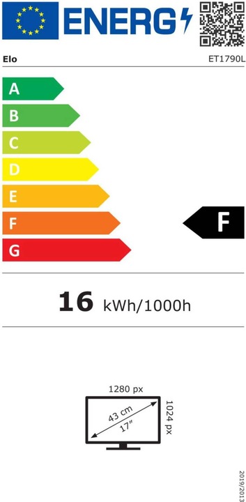 Energy Label ēlo ET1790L OPEN FRAME MONITOR (1280 x 1024 pixels, 17")