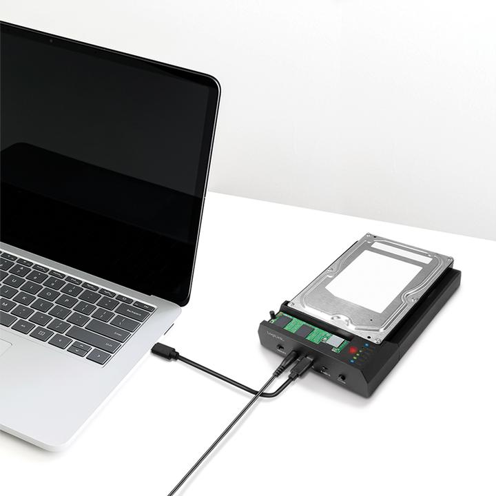 Image du produit LogiLink Quickport USB 3.2 Gen 2, 2 ports, pour SATA HDD/SSD et M.2 NVMe SSD (USB-C, 2 Ports)