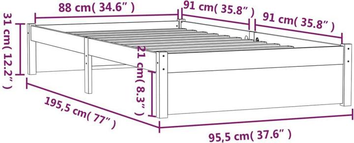 Produktbild vidaXL Bettrahmen (90 x 190 cm)