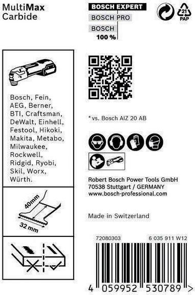 Produktbild Bosch Professional Zubehör EXPERT MultiMax AIZ 32 APIT Blatt für Multifunktionswerkzeuge, 32 mm, 10 Stück