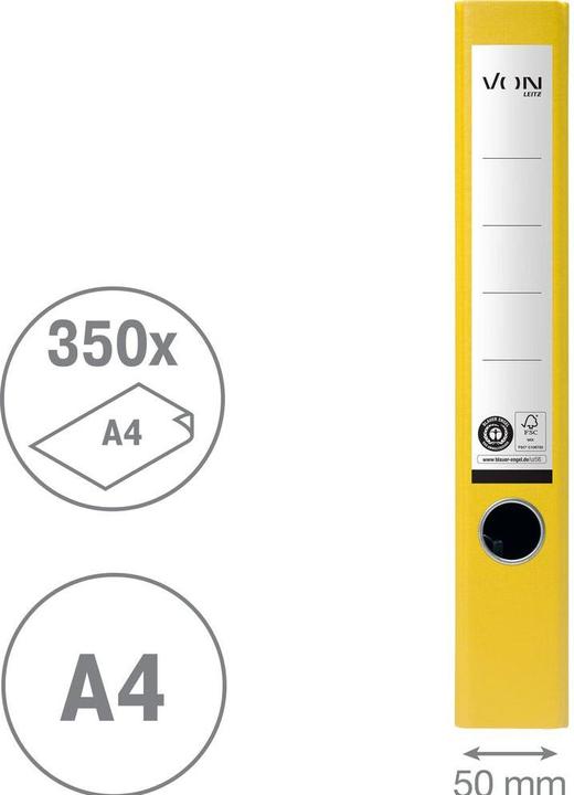 Produktbild von Ordner 5 cm, Gelb (A4, 50 mm, 1 Stk.)