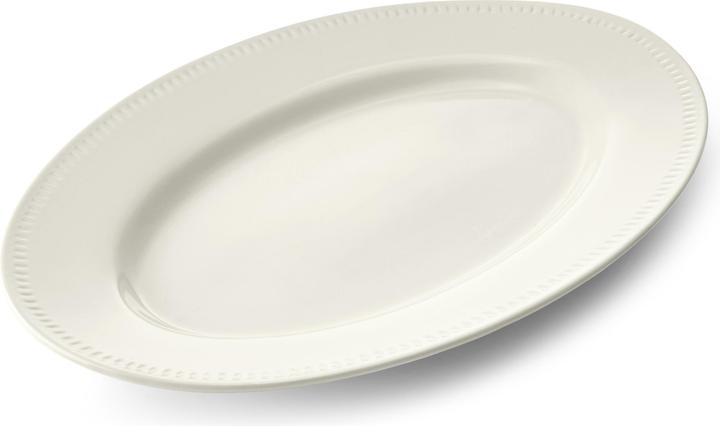 Mikasa Cranborne Stoneware Oval Serving Platter, 39cm, Cream (1x, 39.50 cm)