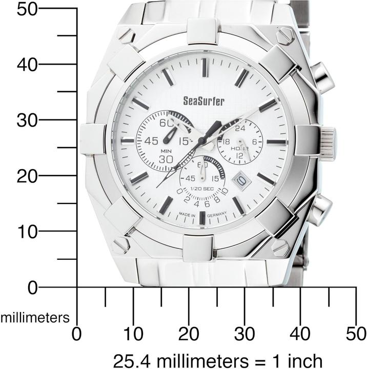 Immagine prodotto Sea Surfer Cronografo da uomo con datario, quadrante quadrato, movimento al quarzo (Cronografo)