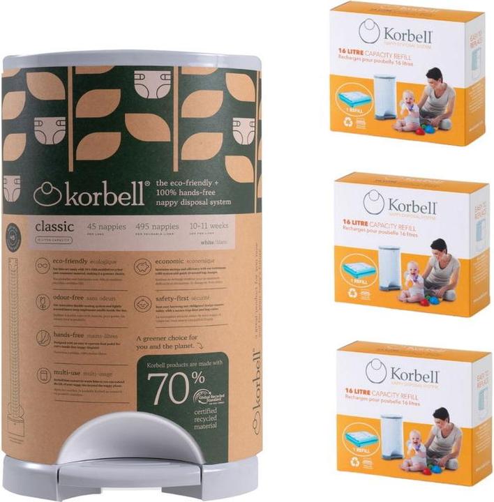 Actual product image Korbell Windeleimer recycled mit Nachfüllfolien
