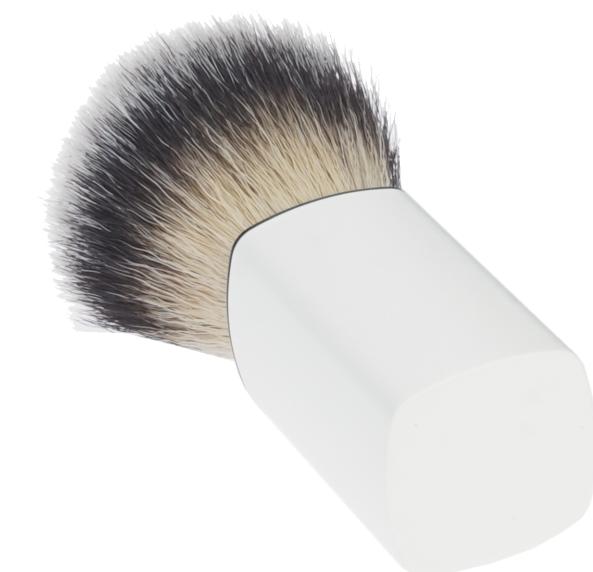 Immagine prodotto Pennello da barba in pelo sintetico, con manico in plastica bianca Altezza: 10 cm Anello Ø 21 (Pennello da barba)
