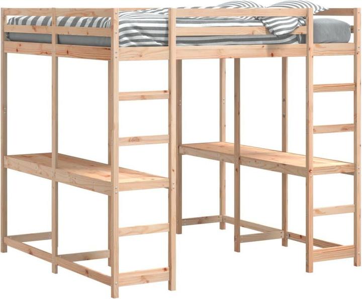 Produktbild vidaXL Hochbett mit Schreibtisch & Leiter (140 x 200 cm)