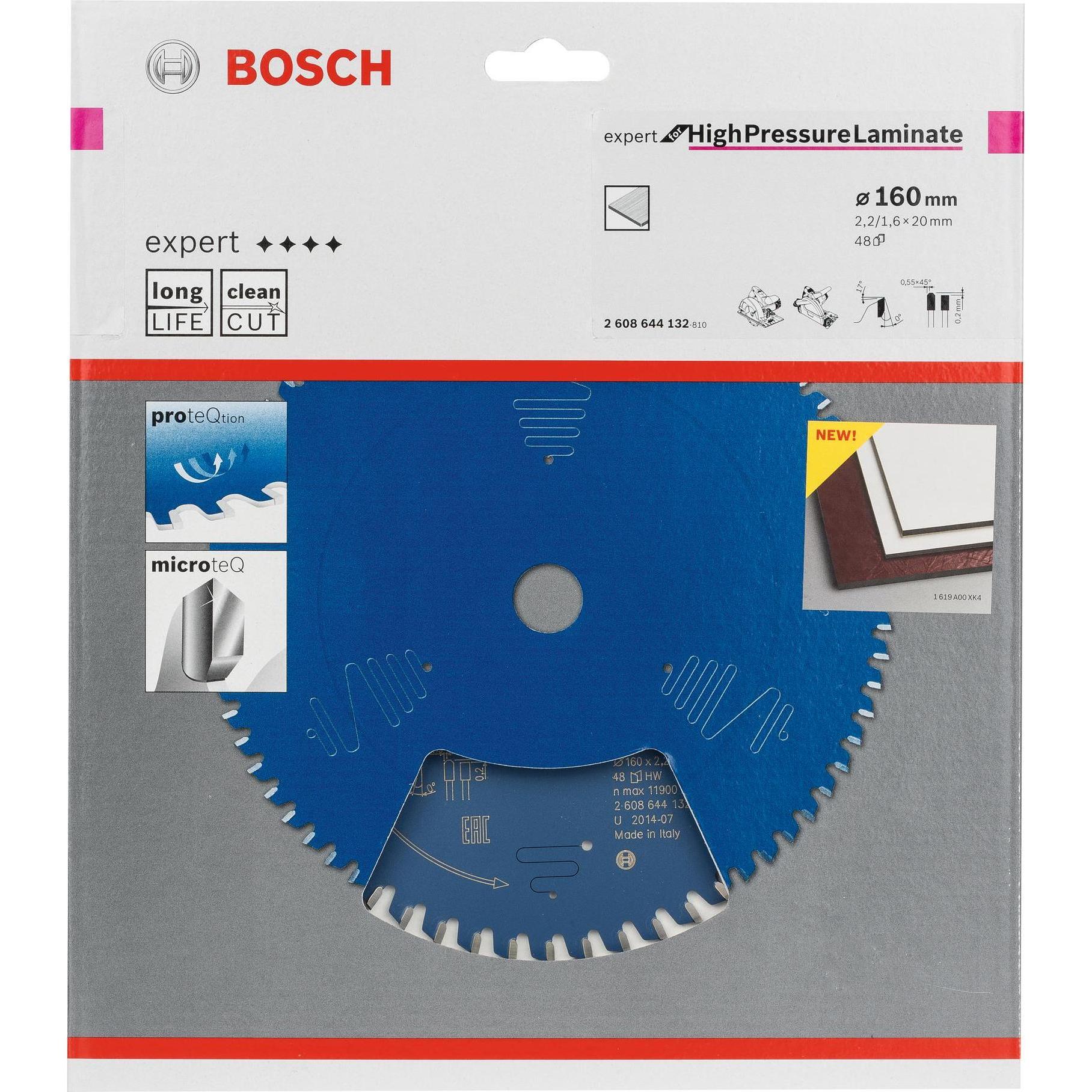 Thumbnail - Bosch Professional Zubehör, Sägeblatt, Kreissägeblatt Expert for High Pressure Laminate, 160 x 20 x 2,2 mm, 48